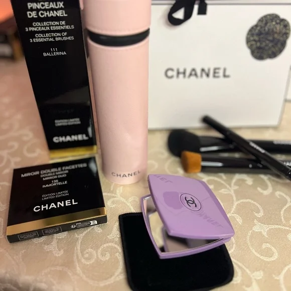 Chanel Makeup Brush Set Ballerine / Mirror Immortelle Limited Ed